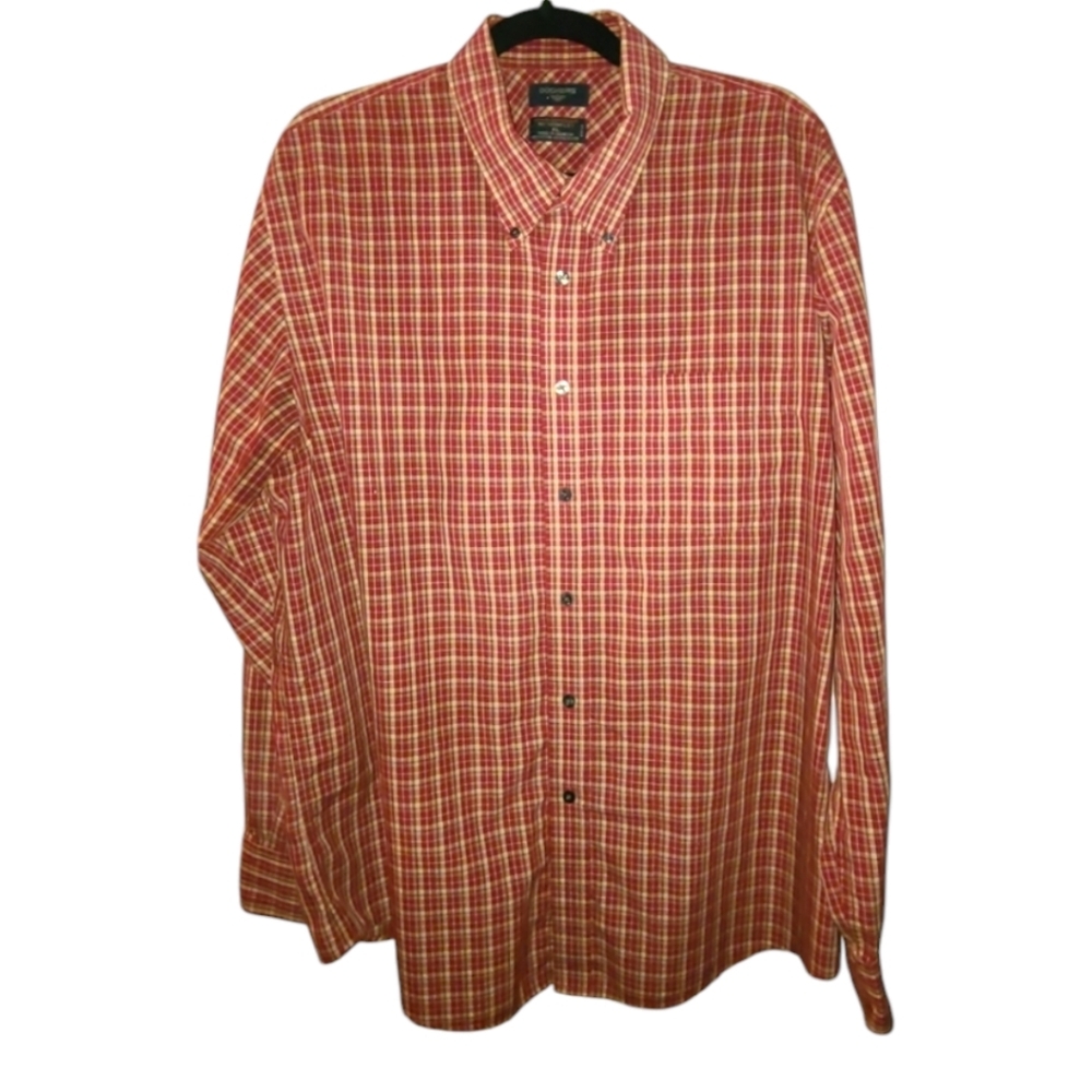 Dockers men's button down casual dress shirt XL no wrinkle stain defender